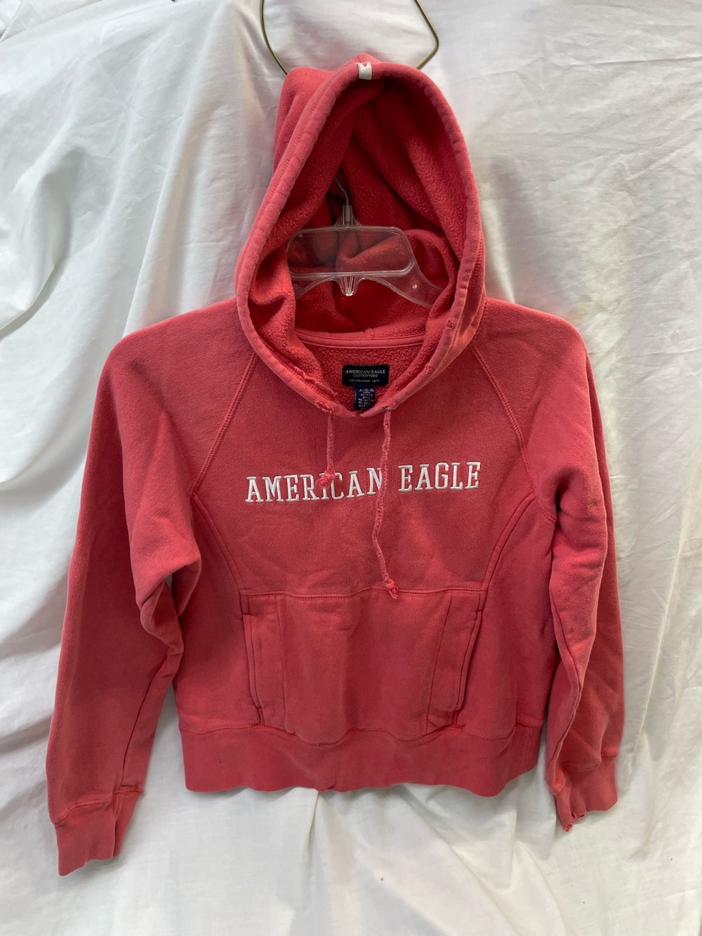 American Eagle outfitters Coral-Pink Hooded Sweatshirt ladies sz M